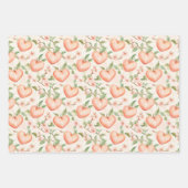 Peach Mint Flowers Hearts Beauty Birthday Inpakpapier Vel (Voorkant 2)