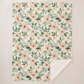 Peach Mint Flowers   Sherpa Deken (Voorkant)