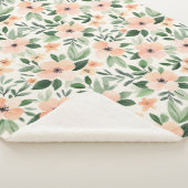Peach Mint Flowers   Sherpa Deken (3/4)