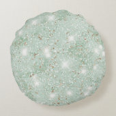 Peach Mint Glitter Rond Kussen (Achterkant)