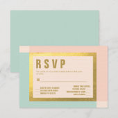 Peach Mint + Gold Foil RSVP | BRUILOFTEN Kaartje (Voorkant / Achterkant)