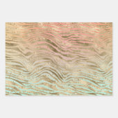 Peach Mint Gold Glitz Sparkle Animal Prints Inpakpapier Vel (Voorkant)