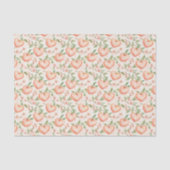 Peach Mint Pretty Heart Flowers Bridal Shower Tissuepapier (Voorkant)
