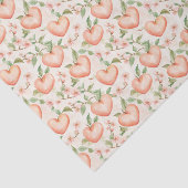 Peach Mint Pretty Heart Flowers Bridal Shower Tissuepapier (Detail)