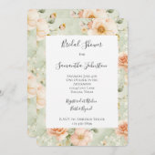 Peach Mint Pretty Rose Floral Bridal Shower Kaart (Voorkant / Achterkant)