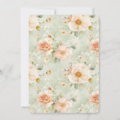 Peach Mint Pretty Rose Floral Bridal Shower Kaart (Achterkant)