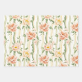 Peach Mint Pretty Roses Floral Bridal Shower Inpakpapier Vel (Voorkant 2)