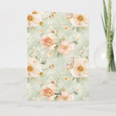 Peach Mint Pretty Roses Floral Bridal Shower Kaart (Achterkant)