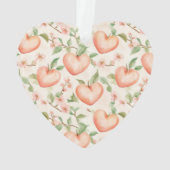 Peach Mint Pretty Roses Floral Stripes Christmas Ornament (achterkant)