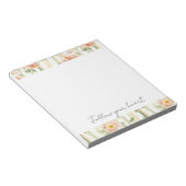 Peach Mint Pretty Roses Floral Stripes Notitieblok (Schuin)