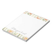 Peach Mint Pretty Roses Floral Stripes Notitieblok (Linkerzijde)