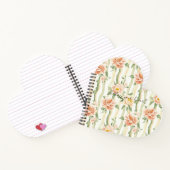 Peach Mint Pretty Roses Floral Stripes Notitieboek (Binnen)