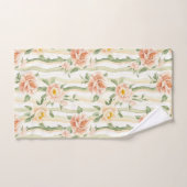 Peach Mint Roses Floral Stripes Bad Handdoek (Handdoek)