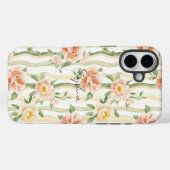 Peach Mint Roses Floral Stripes Case-Mate iPhone Case (Achterkant (horizontaal))