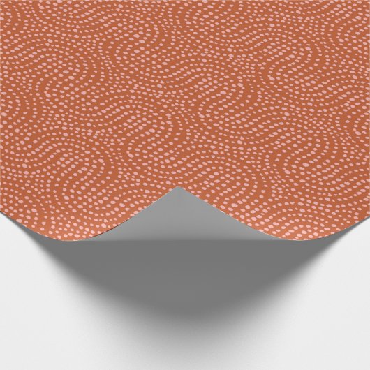 Peach Modern Boho Wave inpakpapier (Hoek)