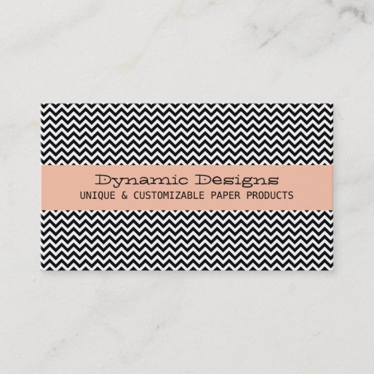 Peach Modern Chevron Visitekaartje (Voorkant)