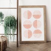 Peach Modern Circle Geometric Art Print Poster