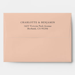 Peach Modern Custom Wedding 5.25x7.25 Envelop