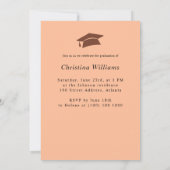 Peach Modern Elegant Arch Fotoafstudeerfeest Kaart (Achterkant)