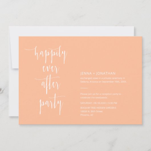 Peach Modern Gelukkig Ooit Na QR Code Foto Kaart (Voorkant)