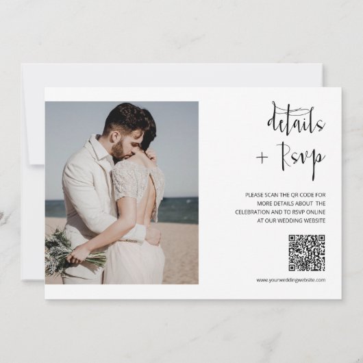 Peach Modern Gelukkig Ooit Na QR Code Foto Kaart (Achterkant)