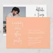 Peach Modern Gelukkig Ooit Na QR Code Foto Kaart (Voorkant / Achterkant)