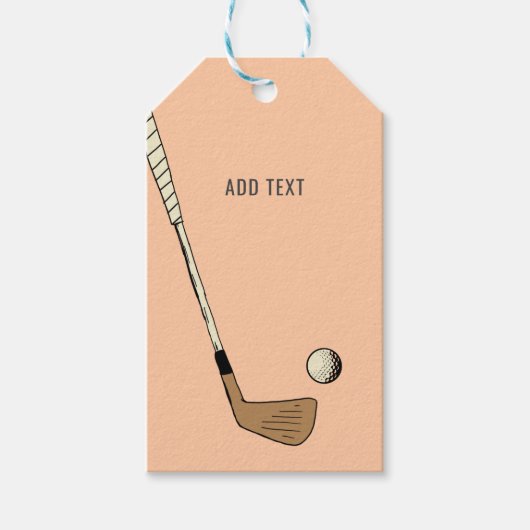 Peach Modern  Golf Cadeaulabel (Voorkant)