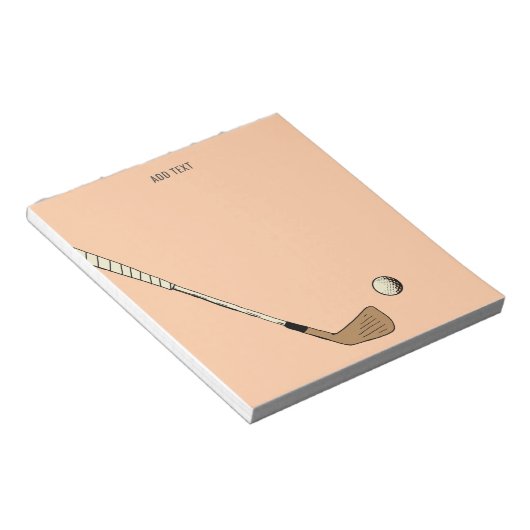 Peach Modern  Golf Notitieblok (Schuin)