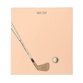 Peach Modern  Golf Notitieblok (Voorkant)