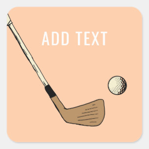 Peach Modern  Golf Vierkante Sticker