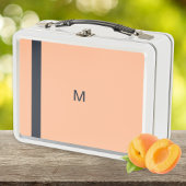 Peach Modern Minimalistisch Abstract Streep Monogr