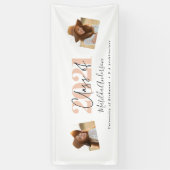 Peach modern multi-fotopastel modern afstuderen spandoek (Verticaal)