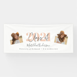 Peach modern multi-fotopastel modern afstuderen spandoek
