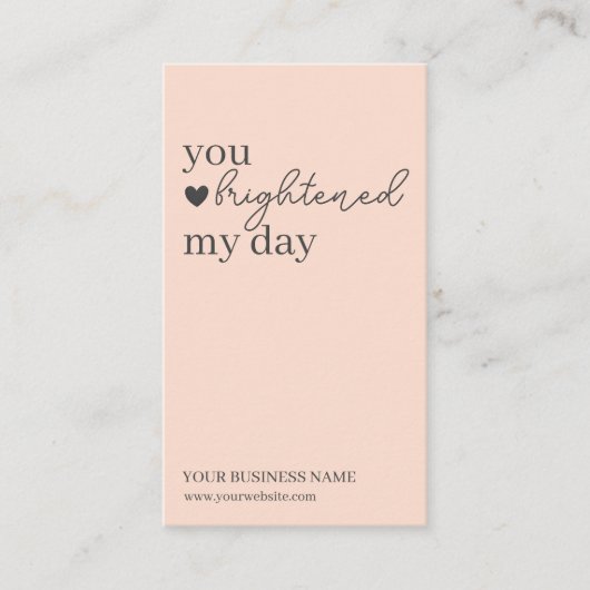 Peach Modern Script QR-code, dank u Visitekaartje (Voorkant)