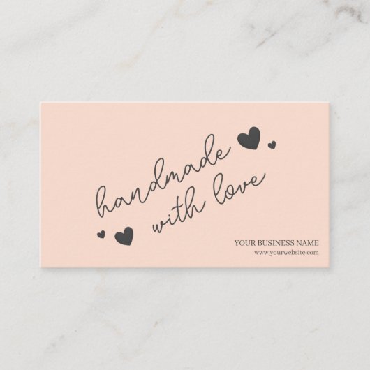 Peach Modern Script QR-code, dank u Visitekaartje (Voorkant)