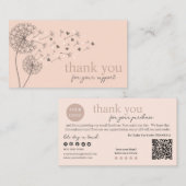 Peach Modern Script QR-code, dank u Visitekaartje (Voorkant / Achterkant)