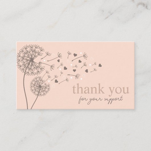 Peach Modern Script QR-code, dank u Visitekaartje (Voorkant)