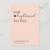 Peach Modern Script QR-code, dank u zakelijk Informatiekaartje (Achterkant)