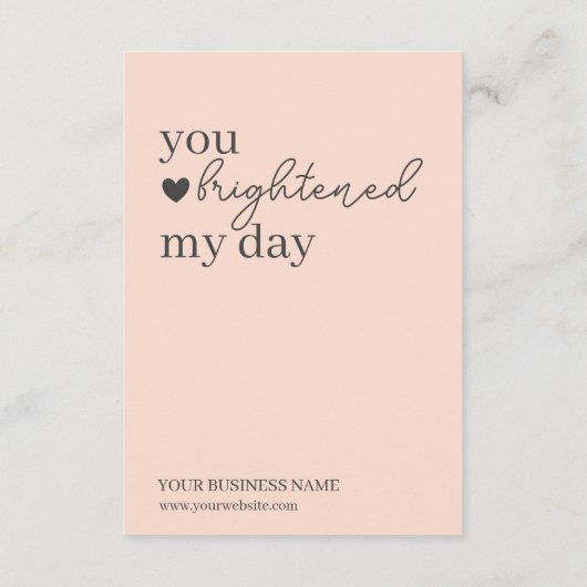 Peach Modern Script QR-code, dank u zakelijk Informatiekaartje (Achterkant)