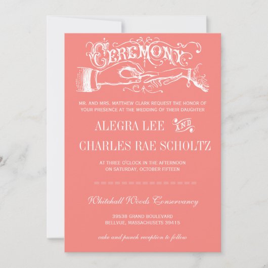 Peach Modern Typography Chalkboard Invitations Kaart (Voorkant)