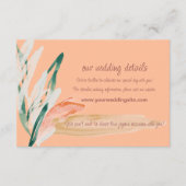 Peach Modern Wedding Informatiekaartje (Voorkant)