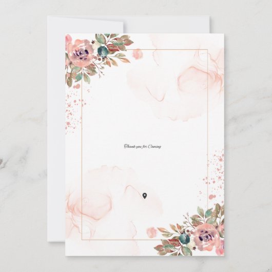 Peach Modern Wedding Invitation Kaart (Achterkant)