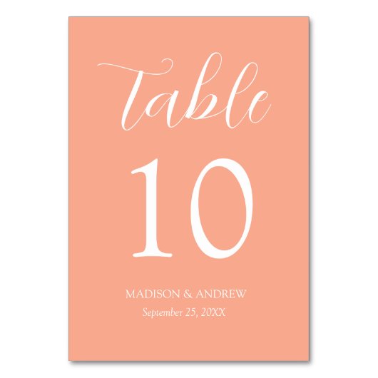 Peach moderne elegantie bruiloft kaart (Voorkant)
