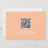 Peach Moderne Kalligrafie Scannable QR Code Bruilo Save The Date (Achterkant)