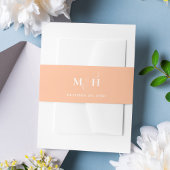 Peach Monogram bruiloft op maat Uitnodigingen Wikkel