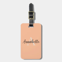 Peach Monogram Script Name