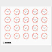 Peach Monogram Wedding Envelope zegels & Stickers (Vel)