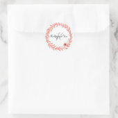 Peach Monogram Wedding Envelope zegels & Stickers (Tas)