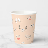 Peach Monster Eyes Party Cup Papieren Bekers (Links)