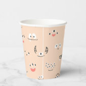 Peach Monster Eyes Party Cup Papieren Bekers (Rechts)